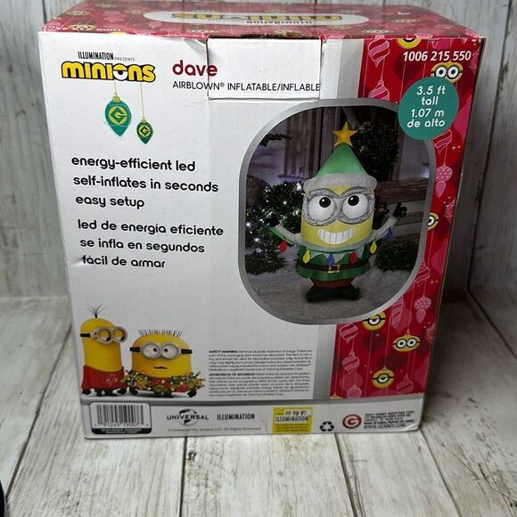 Gemmy Airblown LED Minions Dave the Elf 3.5 ft. Inflatable - Picture 2 of 4